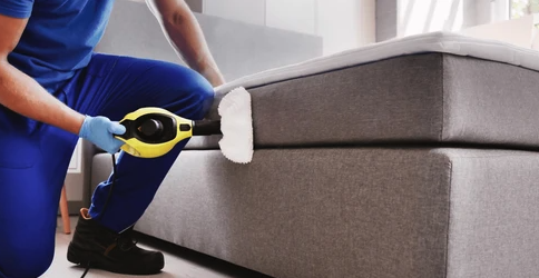 pest control technician using heat treatment for bed bugs